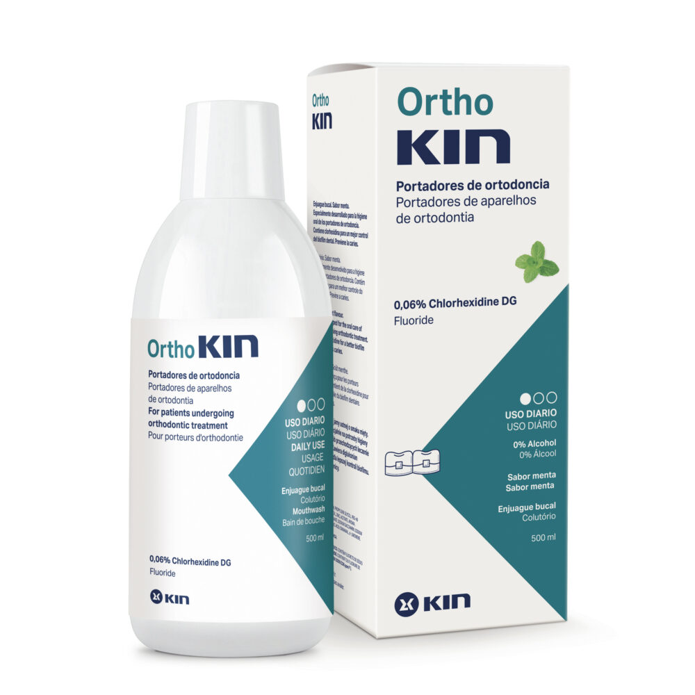 Enjuague bucal KIN para aparatos de ortodoncia con menta fresca