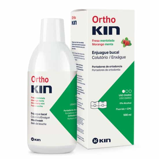 OrthoKIN enxágue com mentol e morango 500 ml